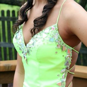 Green prom dress.